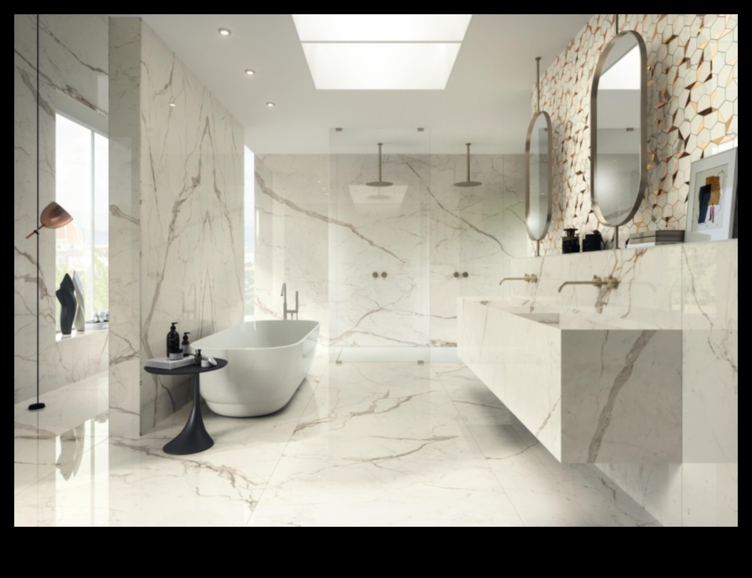 Ποιοι είναι μερικοί κομψοί τρόποι χρήσης μαρμάρου στο μοντέρνο σχεδιασμό μπάνιου;