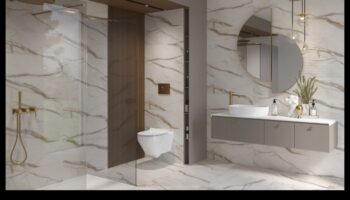 Ποιοι είναι μερικοί κομψοί τρόποι χρήσης μαρμάρου στο μοντέρνο σχεδιασμό μπάνιου;